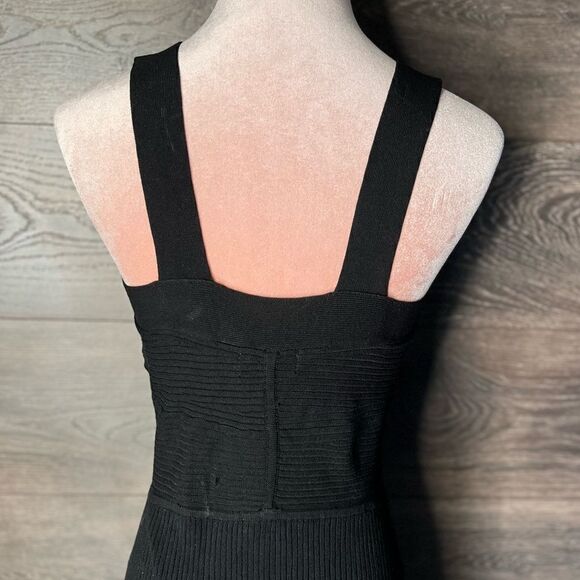 House of Harlow 1960 Ribbed Knit Wide Strap CutOut Midi Dress, Black. Large. NWT - Picture 6 of 13